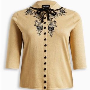 NWT Retro Torrid Embroidered Cardigan 2X